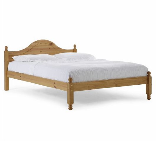 Verona King Size Pine Bed Frame 5ft, Antique Finish, Veresi Style Curved Headboard