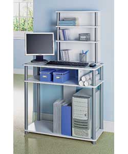 White Computer Desk with Hutch