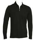 Versace Black 1/4 Zip Long Sleeve Polo Shirt