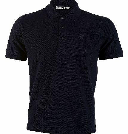 Versace Black Bianco Rubberized Logo Polo
