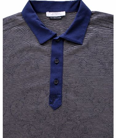 Versace Contrast Trim Floral Design Polo