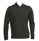 Versace Grey 1/4 Zip Long Sleeve Polo Shirt