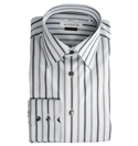 Versace Grey and Black Stripe Long Sleeve Shirt
