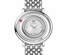 Versace Venus silver-tone and diamond watch