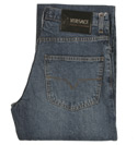 Washed Mid Blue Straight Leg Jeans