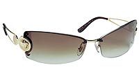 Versace Womens Gold Metal Frame & Medusa Head Frameless Brown Lens Sunglasses