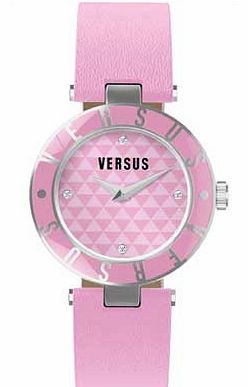 Versus Versace Ladies Pink Strap Logo Watch