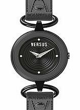 Versus Versace Versus V black leather watch