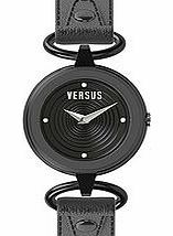 Versus Versace Versus V black leather watch