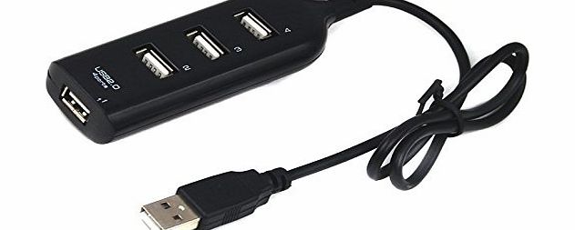 VIBE Premium Four 4 Port Ports USB Hub Expansion High Speed USB 2.0 Multi USB Hub Splitter Switch Lead Adapter Cable For PS3, Xbox, Wii, PC, MAC, Laptop, NoteBook, Mac Book, NetBook, Tablet, Tab, Supports 