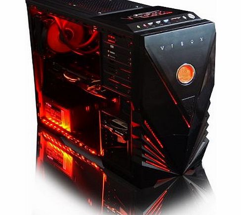 VIBOX Submission 29 - New 4.2GHz Eight 8-Core, Water Cooled, Extreme Performance, Ultimate Spec, Desktop Gaming PC, Computer with 3x Top Games, Neon Red Internal Lighting Kit (4.0GHz (4.2GHz Tubo) AMD