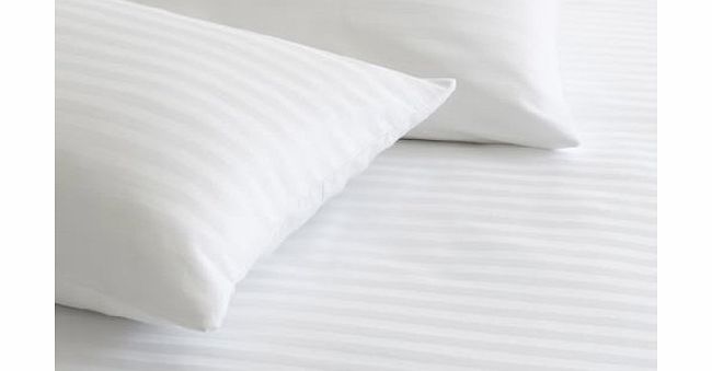 Viceroybedding White Double Size 240 Thread Count Egyptian Cotton Striped Duvet Cover Set
