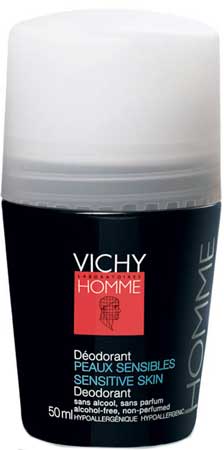 Vichy Homme Roll On Deodorant Sensitive Skin 50ml