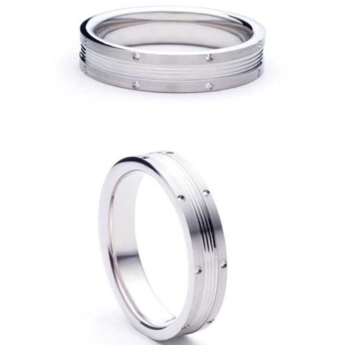 Vicino from Bianco 5mm Medium Flat Court Vicino Wedding Band Ring In Palladium
