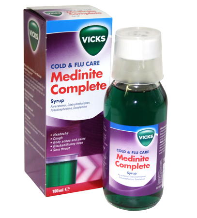 Vicks Cold and Flu Medinite Complete Syrup 180ml