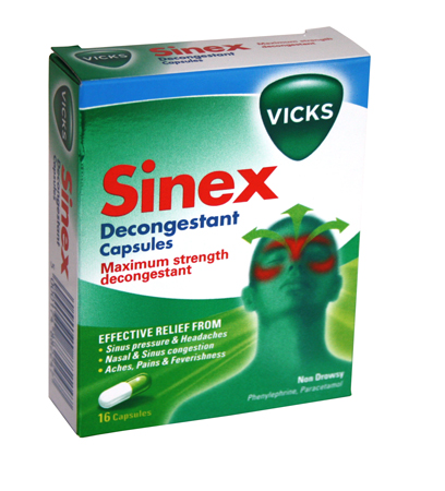 Vicks Sinex Decongestant Capsules (16)