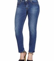 Victoria Beckham Blue cotton blend ankle slim jeans