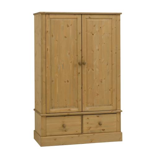 Victoria Country Waxed Pine Furniture Victoria 2 Door 2 Drawer Wide Wardrobe