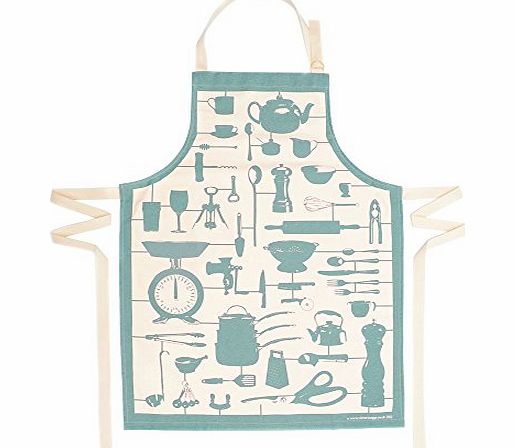 Victoria Eggs 8 oz Unbleached Cotton Airfix Kitchen Apron, Turquoise