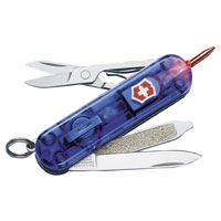 Victorinox Classic Translucent Blue Swiss Army Knife   LED 7 Functions 06228T2