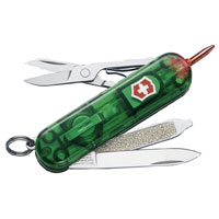 Victorinox Classic Translucent Green Swiss Army Knife   LED 7 Functions 06228T4