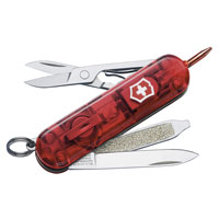 Classic Translucent Red Swiss Army Knife   LED 7 Functions 06228T