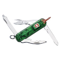 Midnite Manager Translucent Green Swiss Army Knife   LED 10 Functions 06366T4