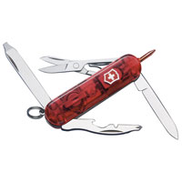 Victorinox Midnite Manager Translucent Red Swiss Army Knife   LED 10 Functions 06366T