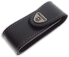 Victorinox Penknife - Black Leather Belt Pouch - 2 to 4 Layer - Ref 405203