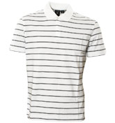 Victorinox White and Navy Stripe Polo Shirt