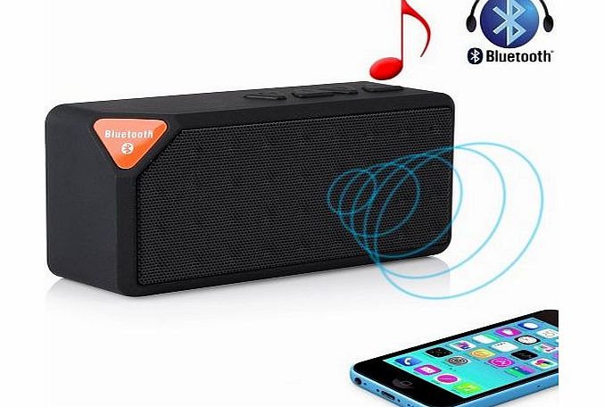 VicTsing Black Portable Wireless Bluetooth Speakers Support Hands-free Function TF Card Built-in 3.5mm AUX-in for Computer Car Apple iphone 5S 5C 5 4S 4 ipod ipad 4 3 2 ipad mini Samsung Galaxy S5 S4