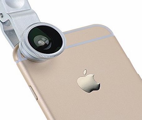 VicTsing Silver Universal 3 in 1 Fisheye Lens   Wide Angle   Macro Lens Clip Camera Photo Kit For iPhone 6 iPhone 6 Plus iPhone 5 5S 5C Samsung Galaxy S5 S4 Note 4 3 2 HTC One M7 Sony Experia Z1 Z2 Z3