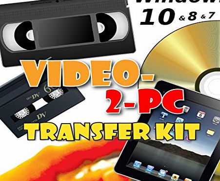 DIY Video Capture Kit. For Windows 8.1, 8, 7, Vista & XP. Links your VCR or Camcorder to the USB port on your PC. Copy, Convert, Transfer: VHS, Video-8, VHS-C, Hi8, Digital8, & Mini