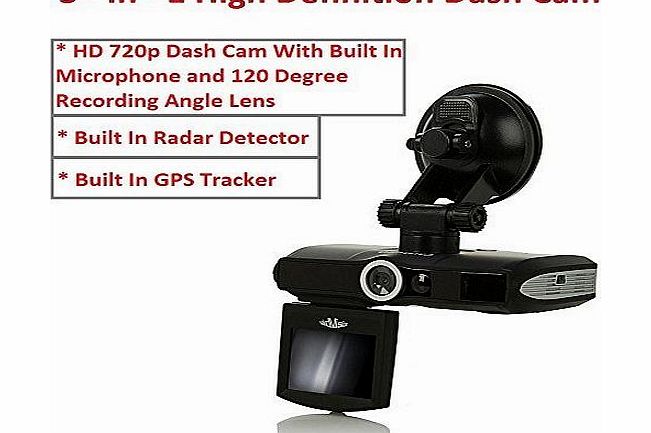 VidVision  3 In 1 720p HD Dash Cam, Speed Radar Detector, and GPS Tracker by VidVision
