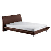 Vienna Faux Leather King Bedstead- Chocolate