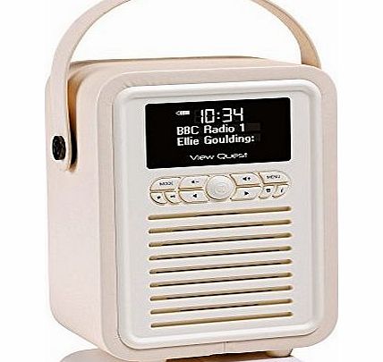 View Quest Retro Mini DAB  Radio and Bluetooth Speaker - Cream - Digital DAB amp; DAB  Radio Reception or Analogue FM Radio Reception - Bluetooth Connection for Android, Blackberry, iOS, Windows or a