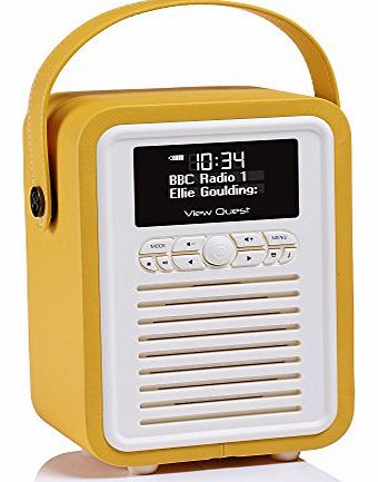View Quest Retro Mini DAB  Radio and Bluetooth Speaker - Mustard - Digital DAB amp; DAB  Radio Reception or Analogue FM Radio Reception - Bluetooth Connection for Android, Blackberry, iOS, Windows or