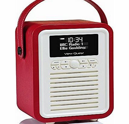 View Quest Retro Mini DAB  Radio and Bluetooth Speaker - Red - Digital DAB amp; DAB  Radio Reception or Analogue FM Radio Reception - Bluetooth Connection for Android, Blackberry, iOS, Windows or any