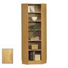 Viking at Home Scandinavian Real Wood Veneer Corner Bookcase-Oak