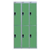 Viking Nest Of Three 2-Door Lockers-Grey With Green Doors