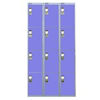 Nest Of Three 3-Door Lockers-Grey With Blue Doors