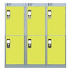 Viking Nest Of Three 3-Door Lockers-Grey With Yellow