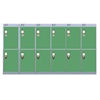 Viking Nest Of Three 6-Door Lockers-Grey With Green Doors