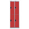 Viking Nest Of Two 2-Door Lockers-Grey With Red Doors