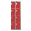 Viking Nest Of Two 3-Door Lockers-Grey With Red Doors