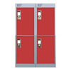 Viking Nest Of Two 4-Door Lockers-Grey With Red Doors