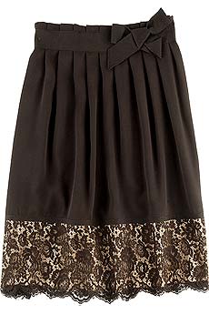 Lace panel and bow skirt