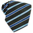 Villa Bolgheri Blue Bands on Black Textured Silk Tie