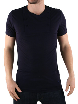 Navy Esso Buttoned Bib T-Shirt
