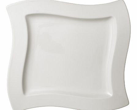 New Wave Square Plate, White, 27cm